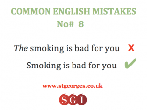 Common English mistakes 8 - Smoking is bad for you