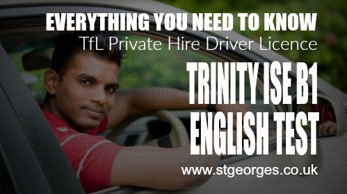 English language B1 test for private hire drivers in London